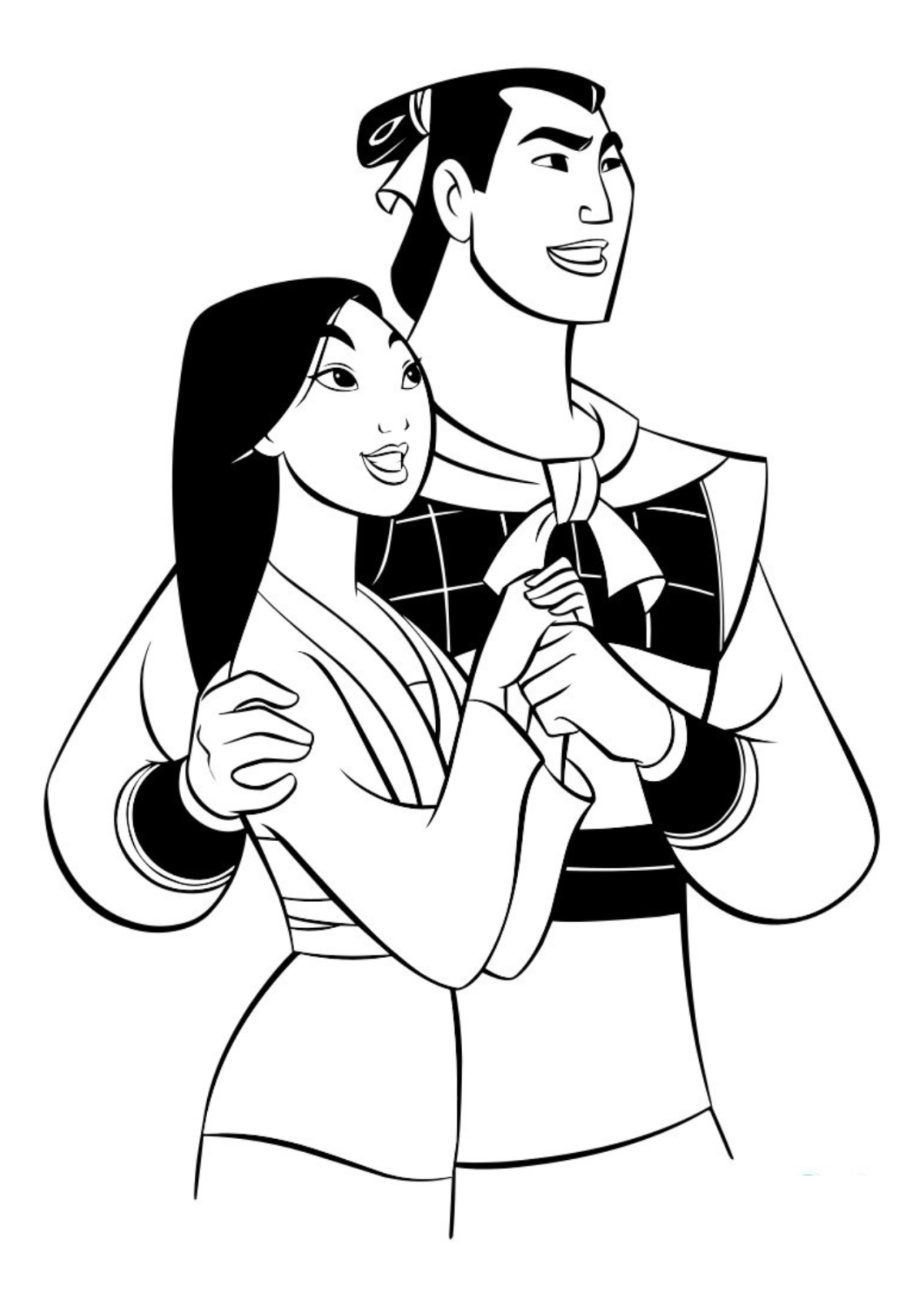 Desenho para Colorir Mulan