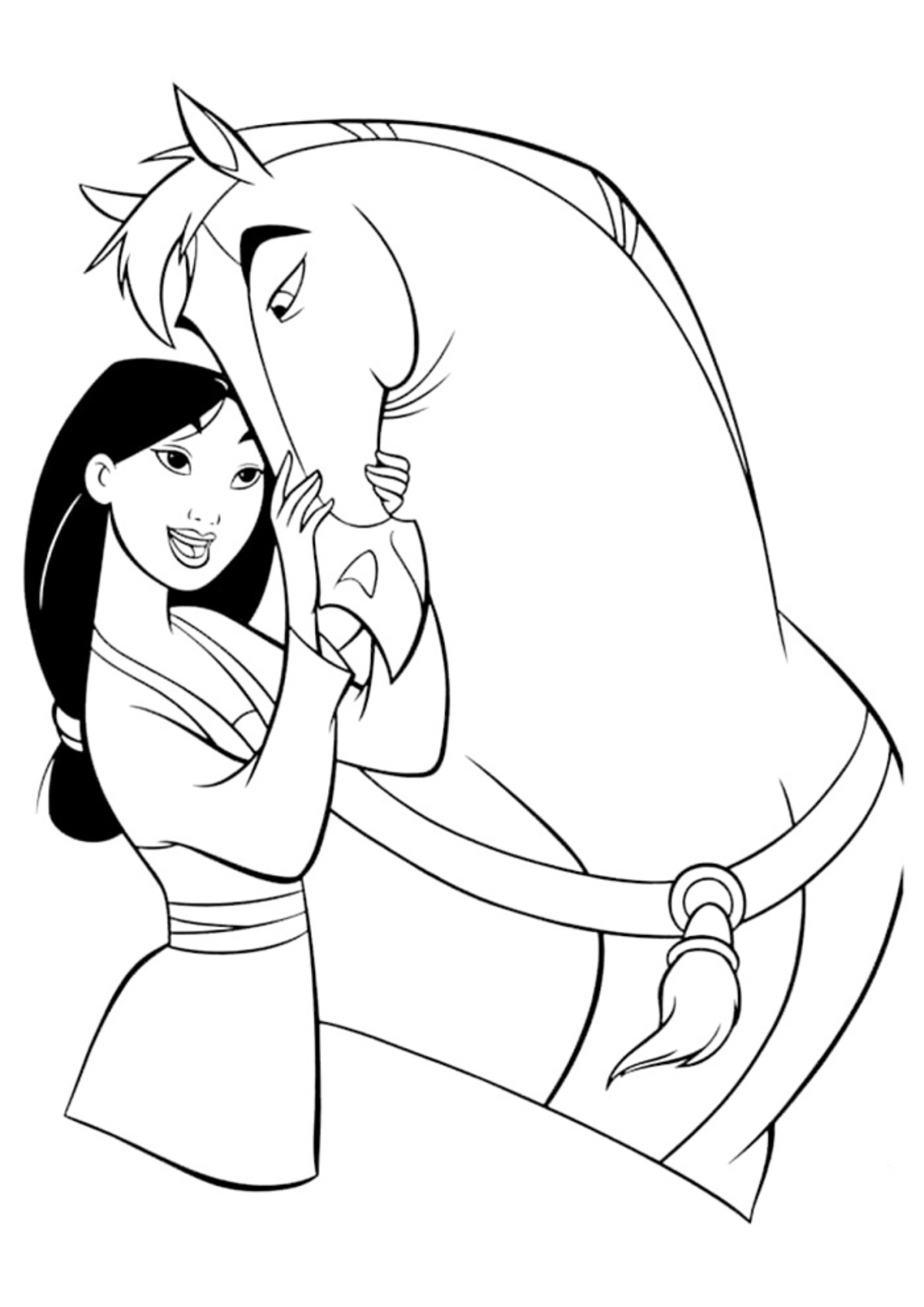 Desenho para Colorir Mulan