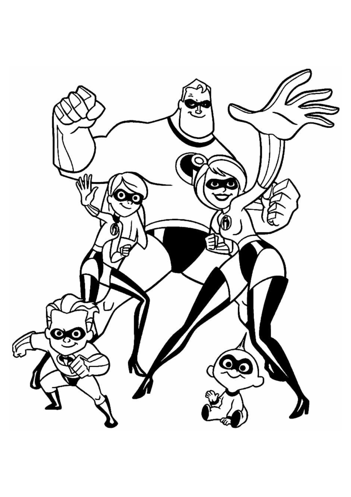 Desenho para Colorir Os Incríveis