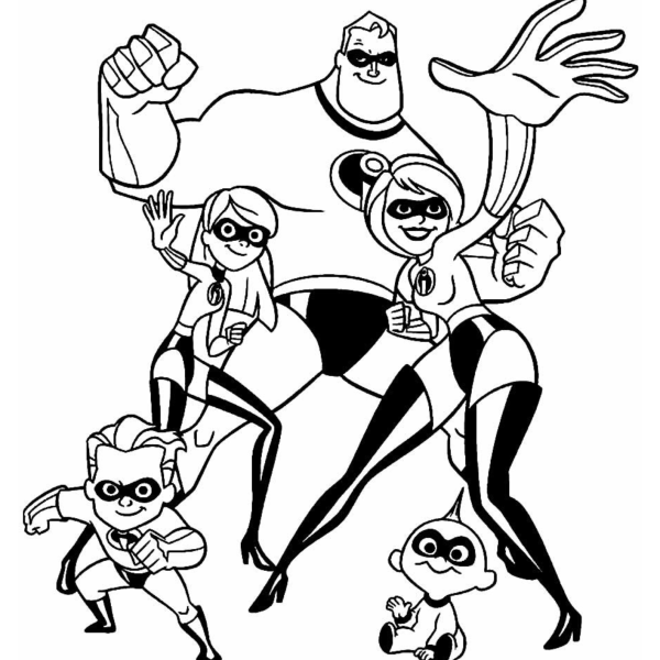 Desenho para Colorir Os Incríveis