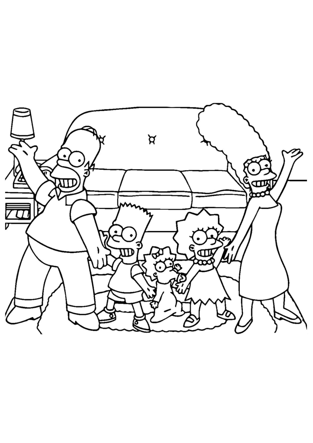 Desenho para Colorir Os Simpsons