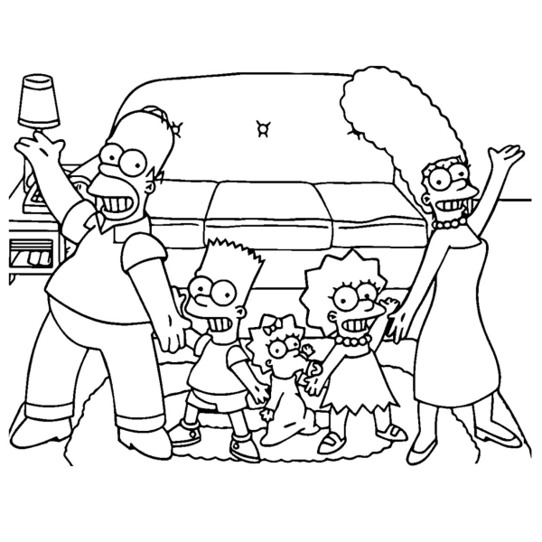 Desenho para Colorir Os Simpsons