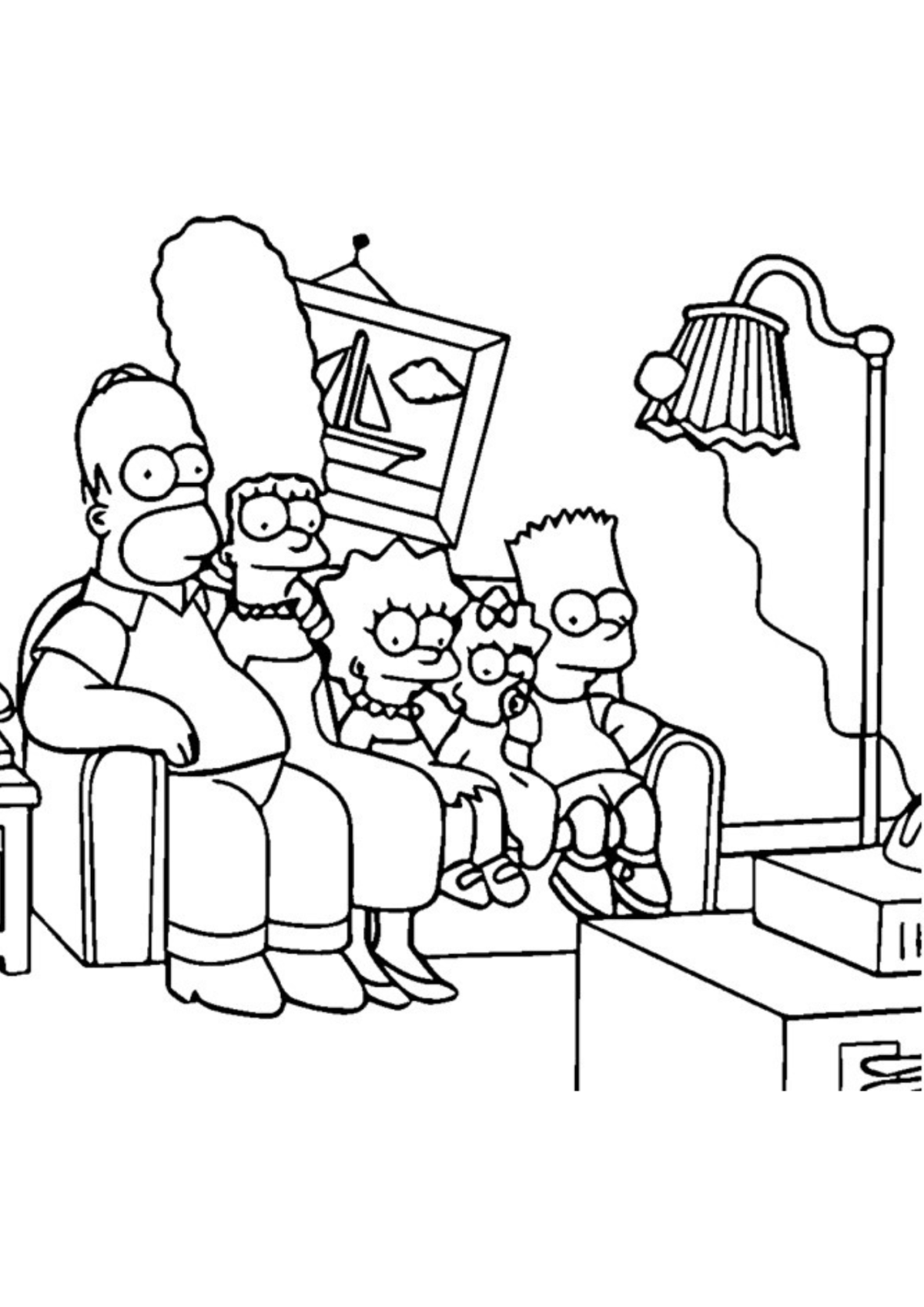 Desenho para Colorir Os Simpsons