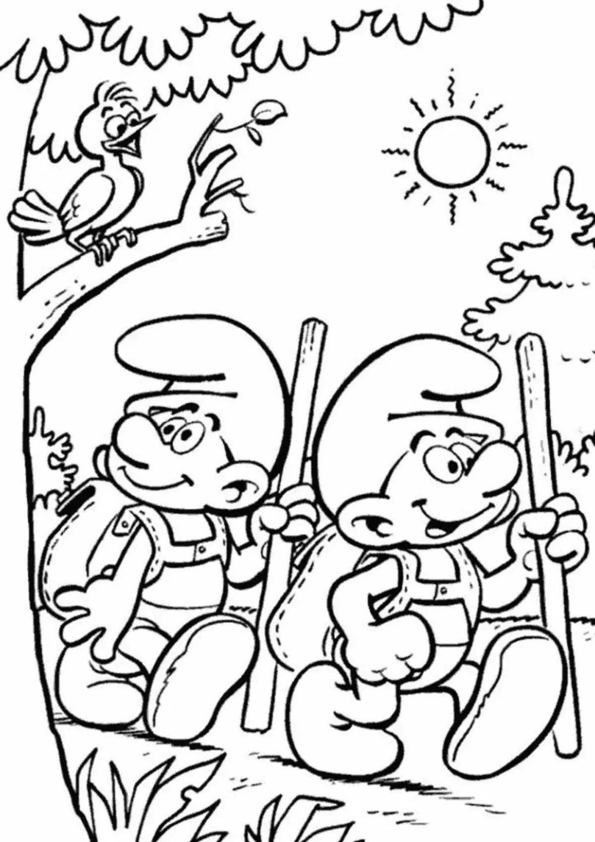 Desenho para Colorir Os Smurfs
