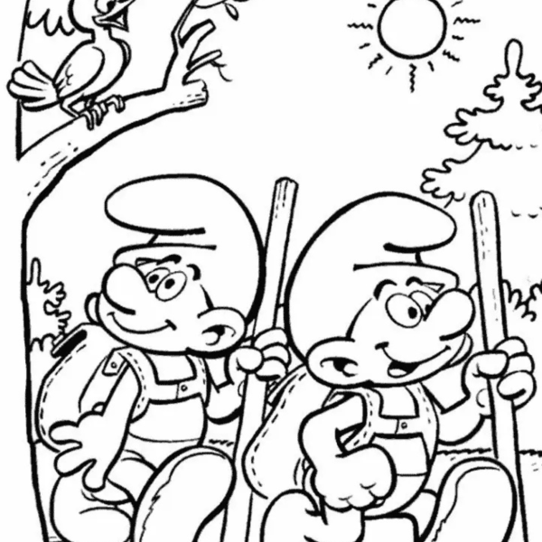 Desenho para Colorir Os Smurfs