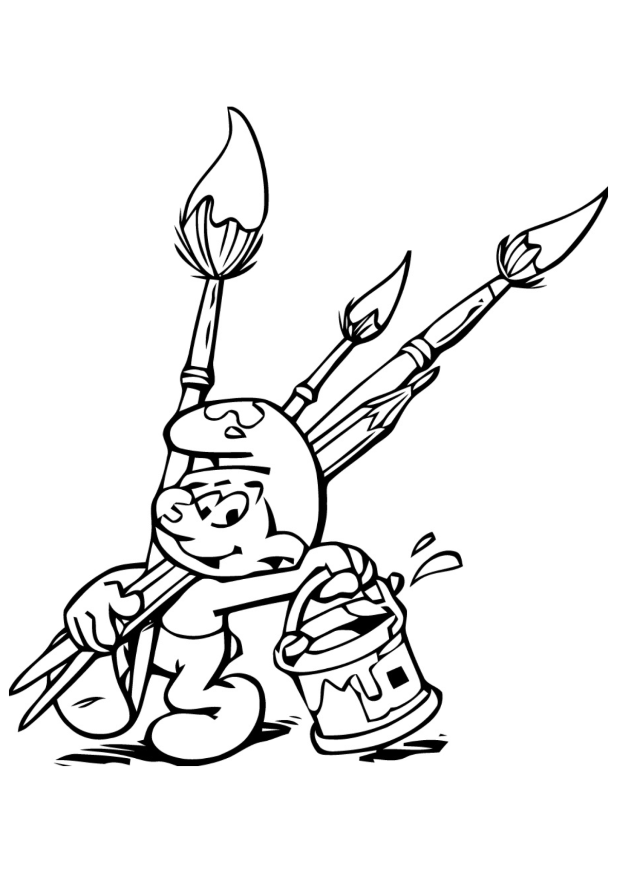 Desenho para Colorir Os Smurfs