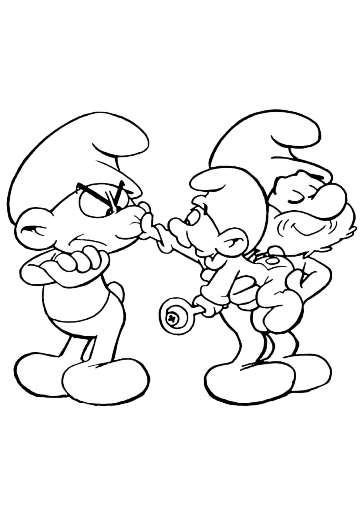 Desenho para Colorir Os Smurfs
