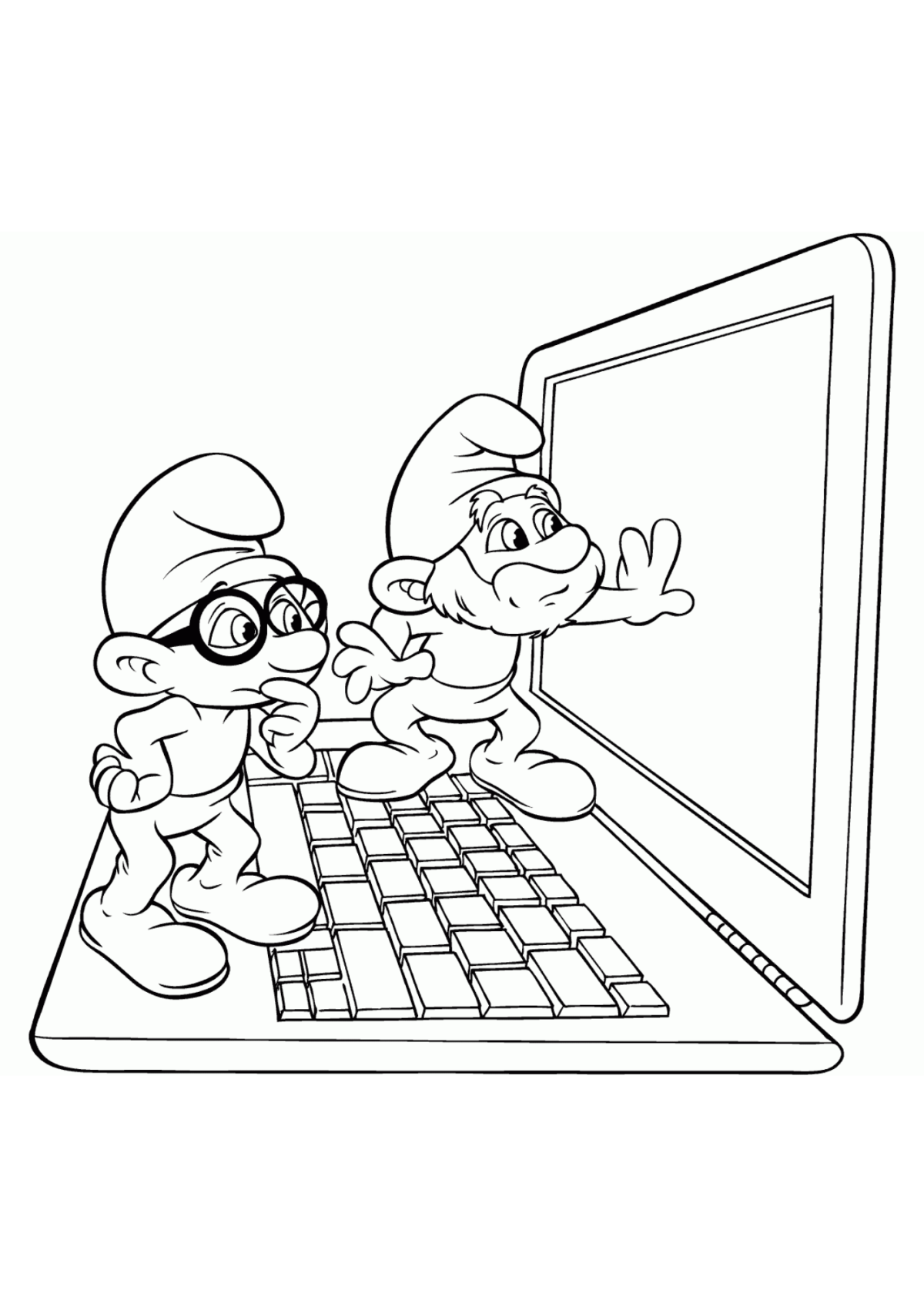 Desenho para Colorir Os Smurfs