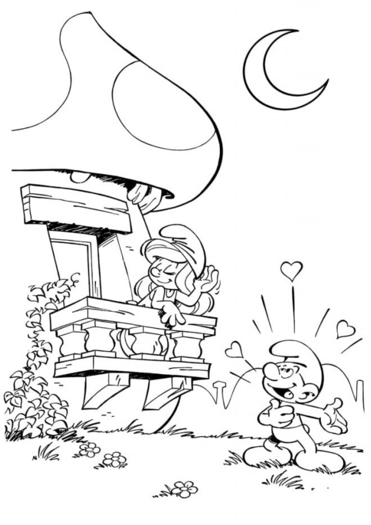 Desenho para Colorir Os Smurfs