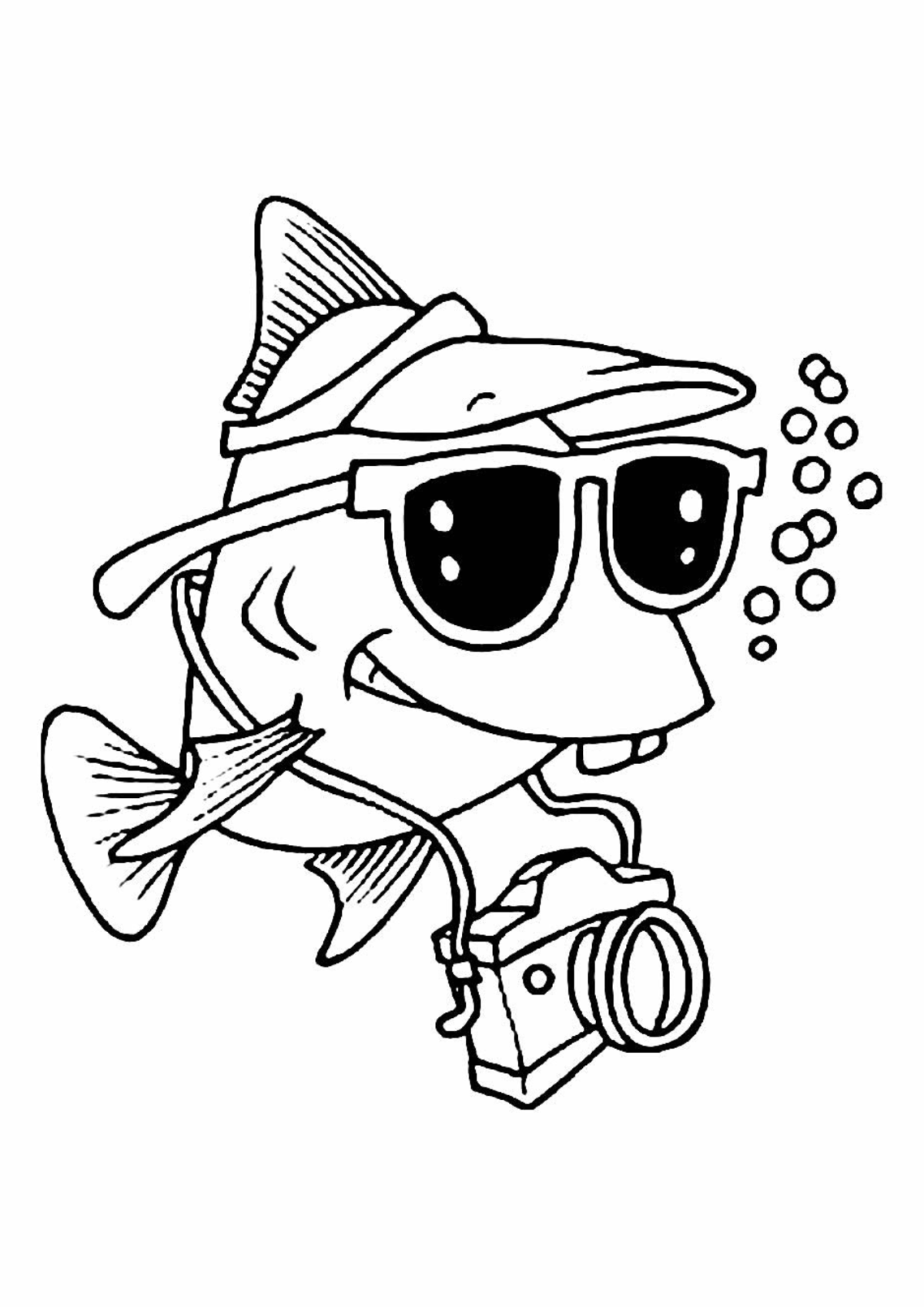 Desenho para Colorir Peixe