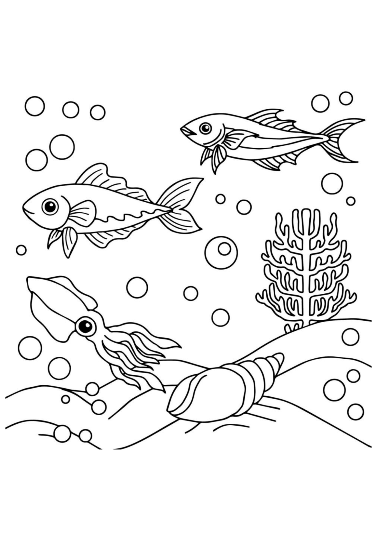 Desenho para Colorir Peixe