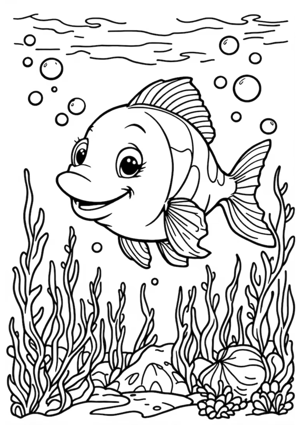 Desenho para Colorir Peixe