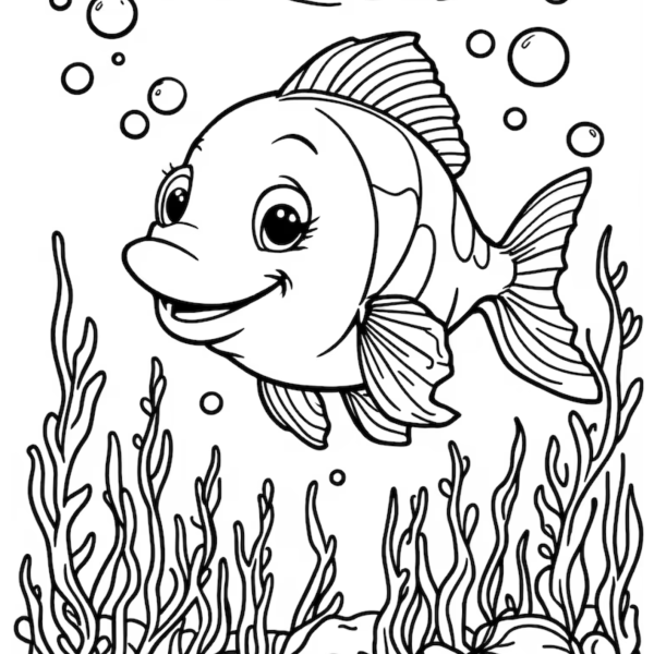 Desenho para Colorir Peixe