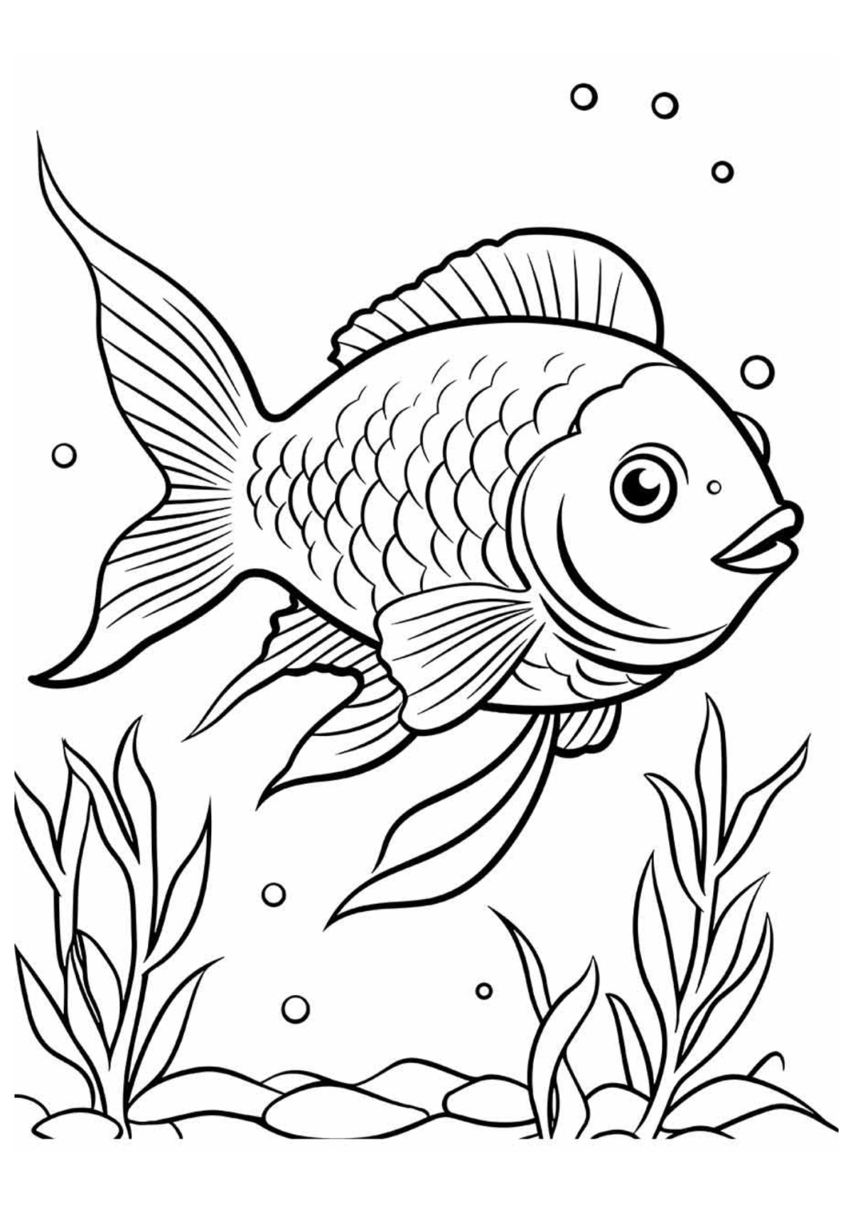Desenho para Colorir Peixe