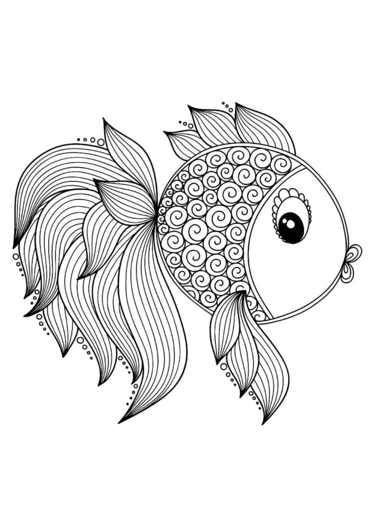 Desenho para Colorir Peixe