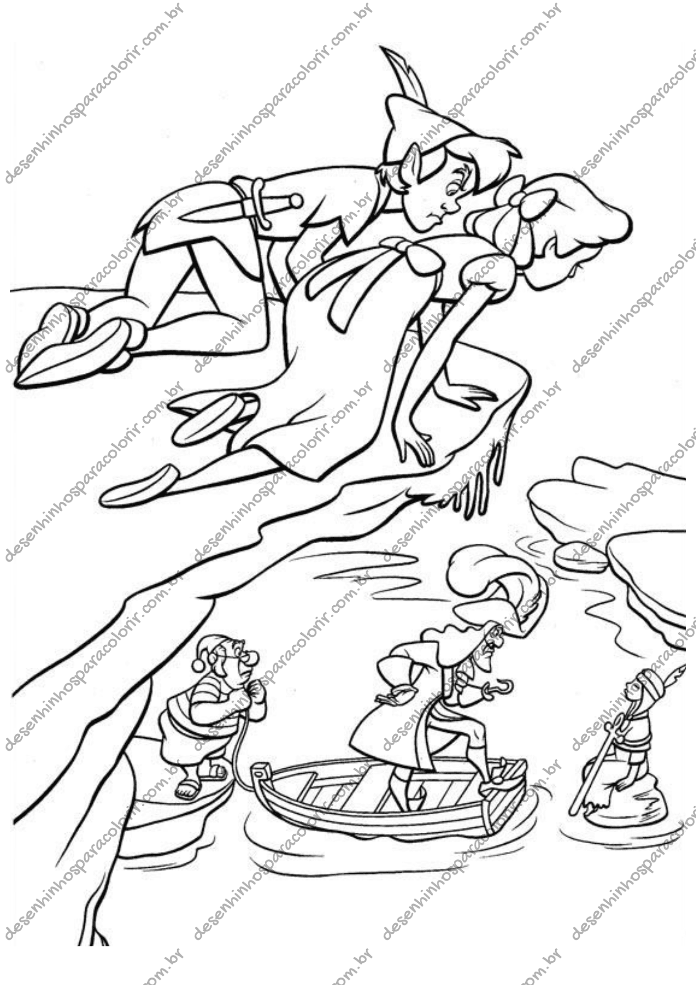Desenho para Colorir Peter Pan Desenho para Colorir Peter Pan