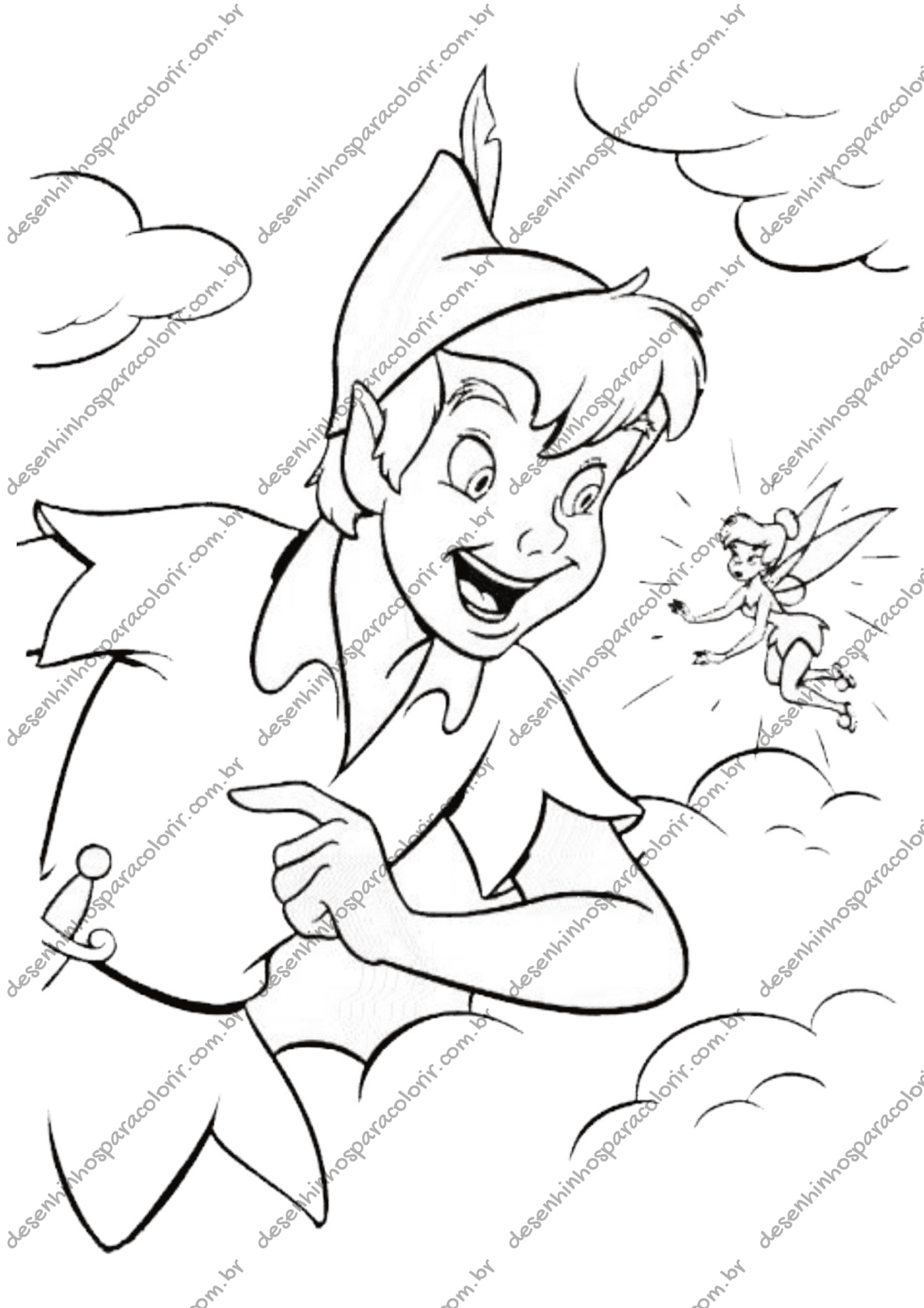 Desenho para Colorir Peter Pan Desenho para Colorir Peter Pan