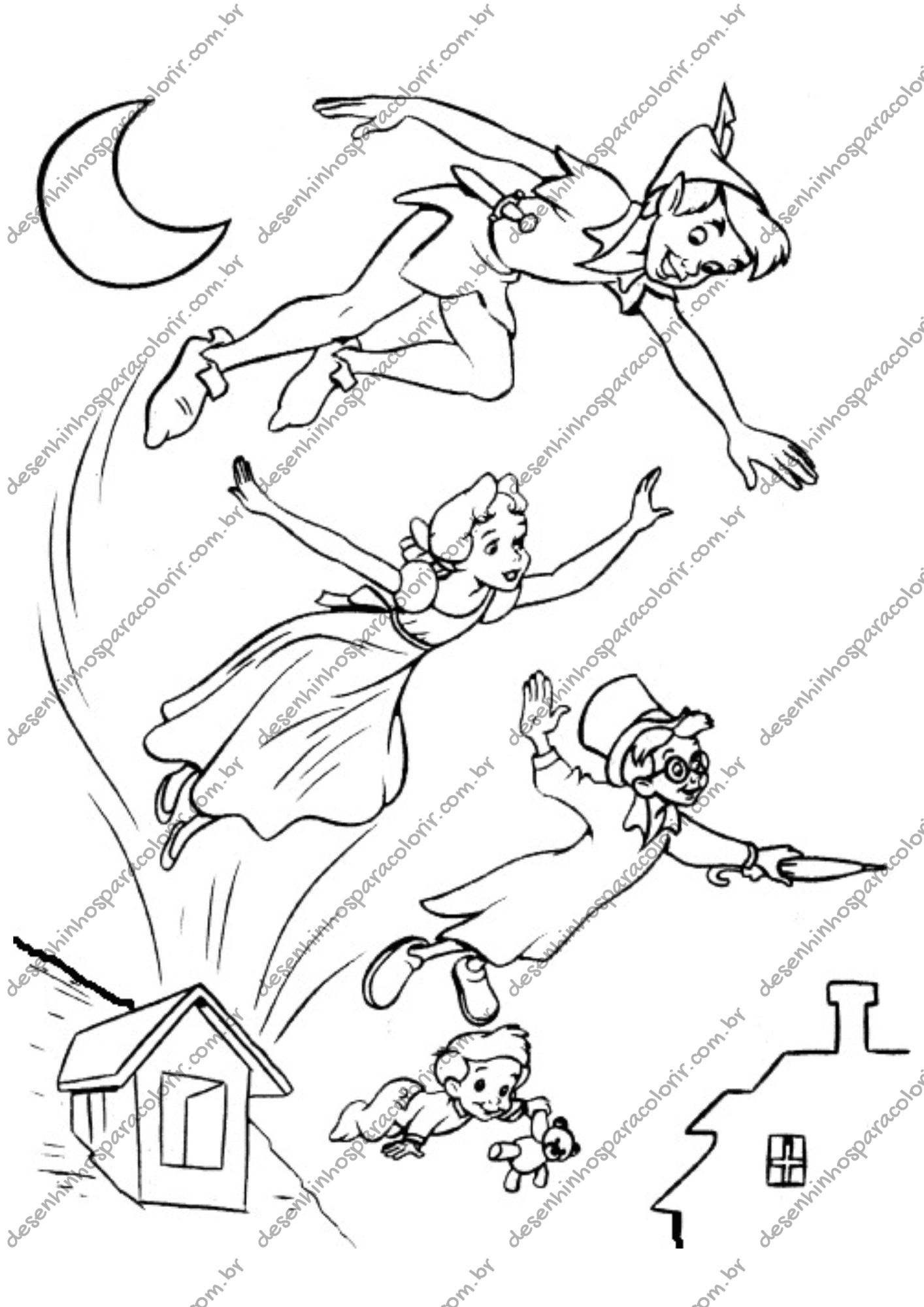 Desenho para Colorir Peter Pan Desenho para Colorir Peter Pan