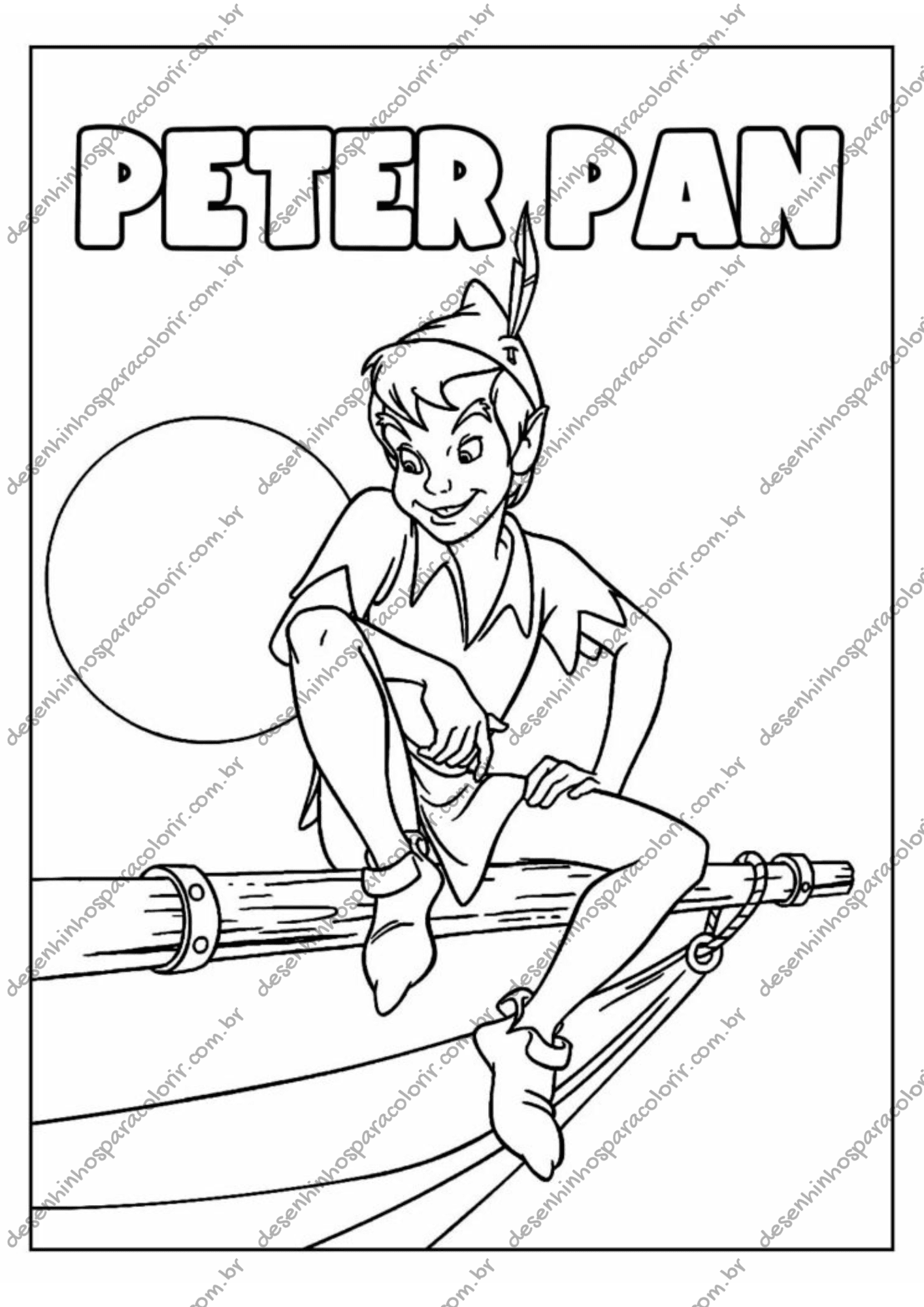 Desenho para Colorir Peter Pan Desenho para Colorir Peter Pan