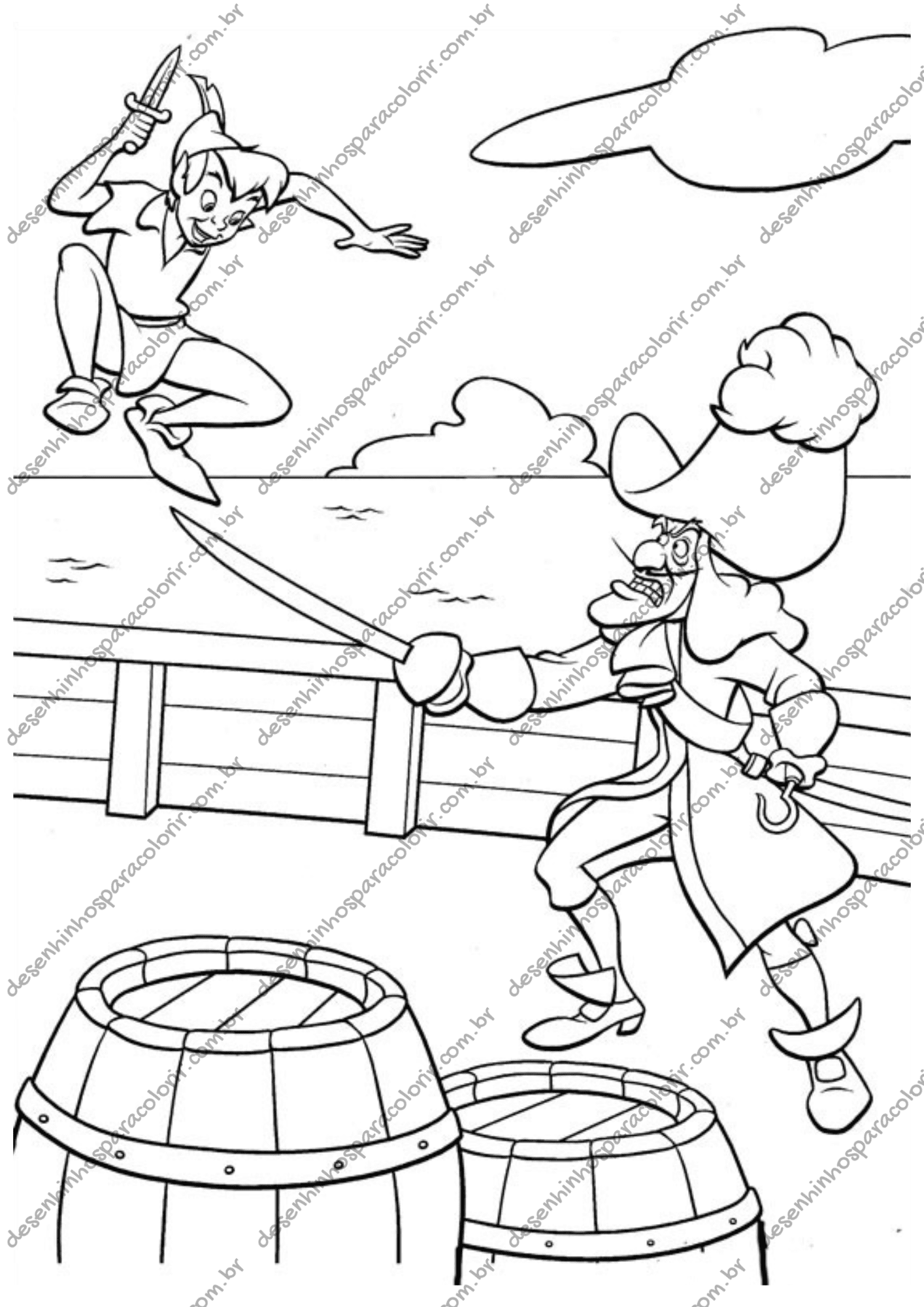 Desenho para Colorir Peter Pan Desenho para Colorir Peter Pan
