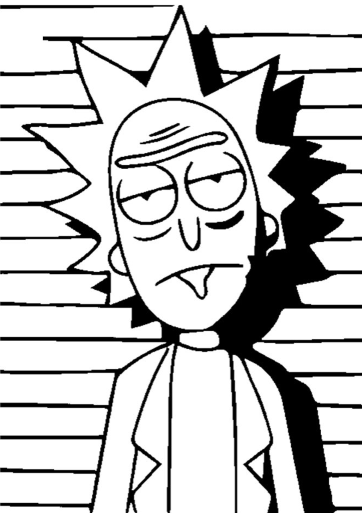 Desenho para Colorir Rick e Morty