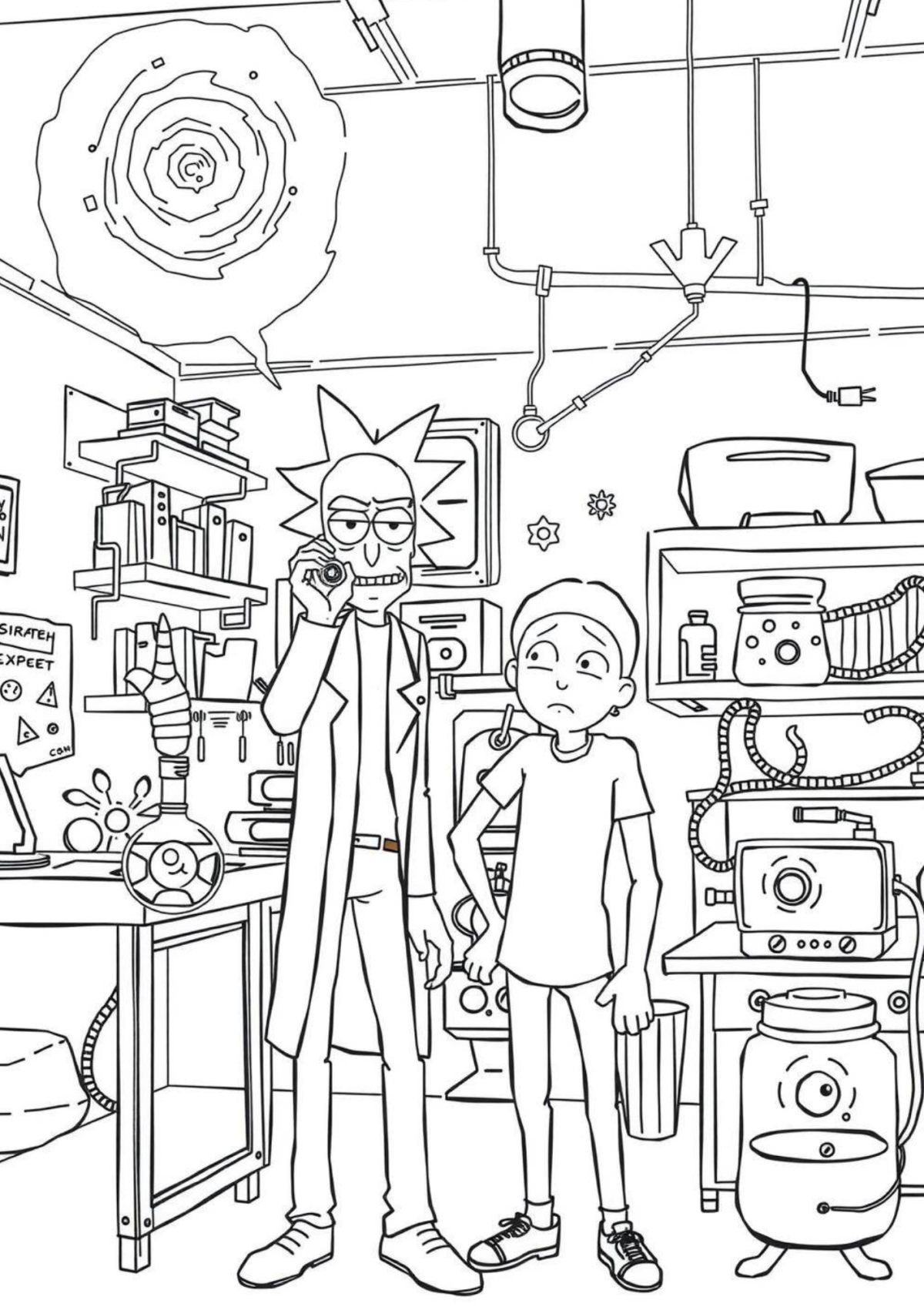 Desenho para Colorir Rick e Morty