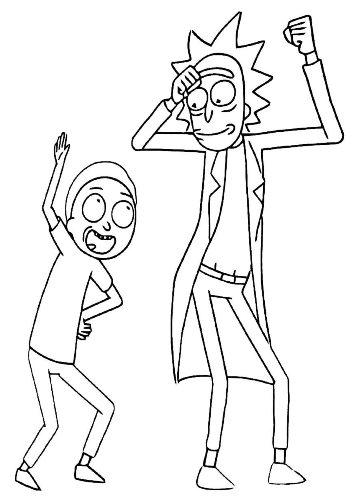 Desenho para Colorir Rick e Morty