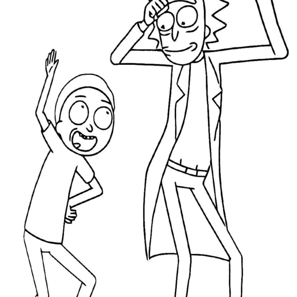Desenho para Colorir Rick e Morty