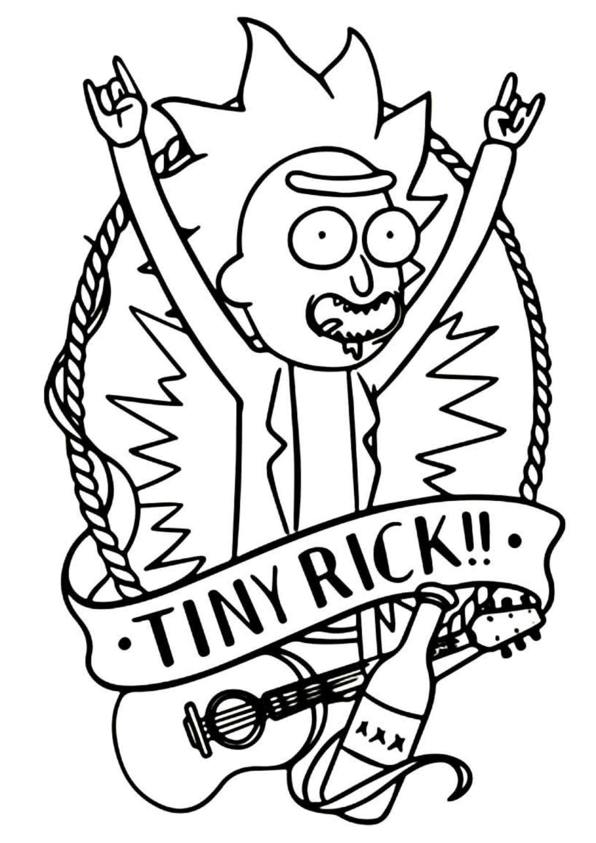 Desenho para Colorir Rick e Morty