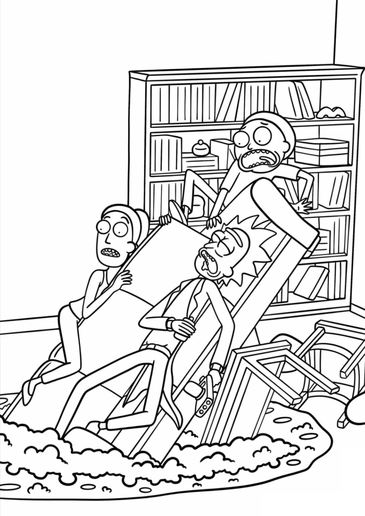 Desenho para Colorir Rick e Morty