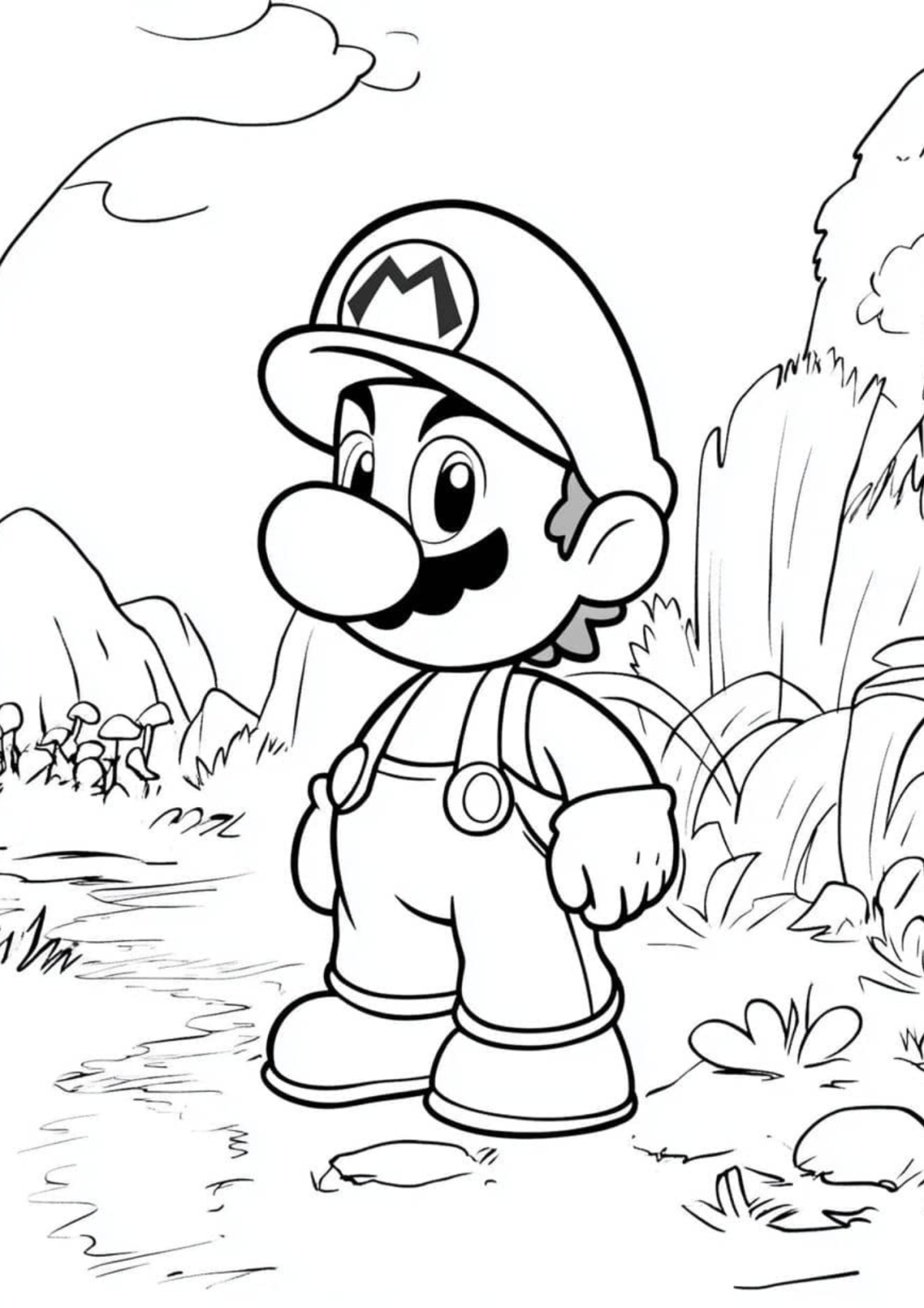 Desenho para Colorir Super Mario Bros