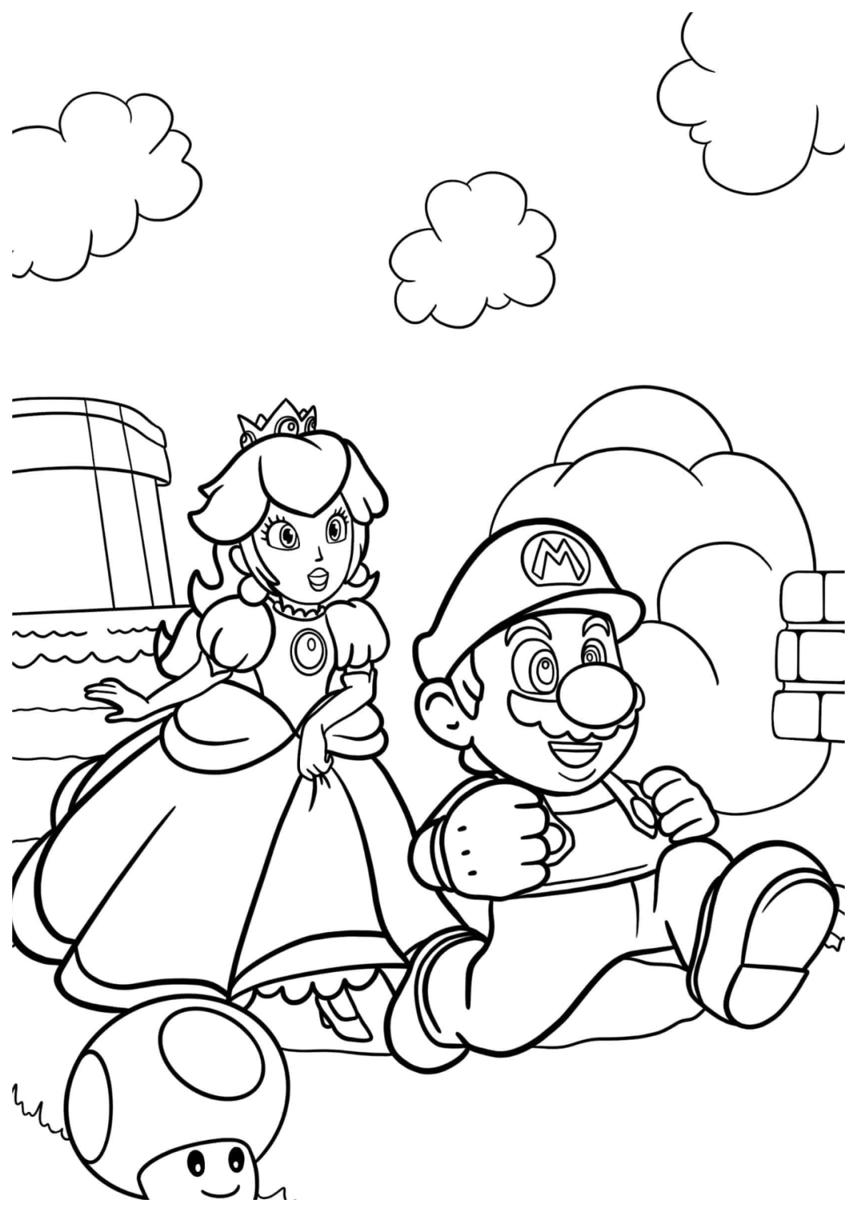 Desenho para Colorir Super Mario Bros