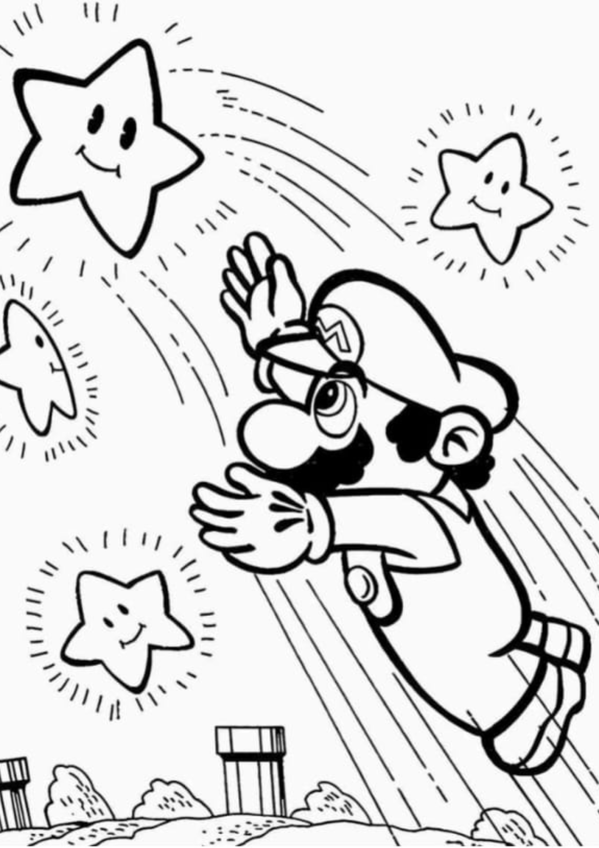 Desenho para Colorir Super Mario Bros