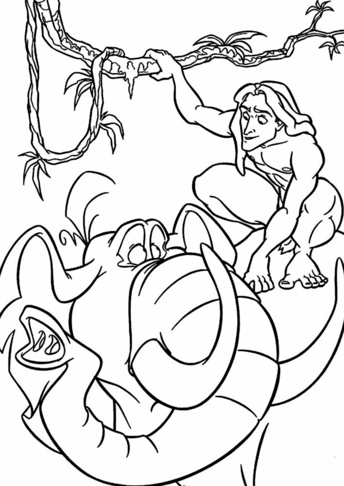 Desenho para Colorir Tarzan