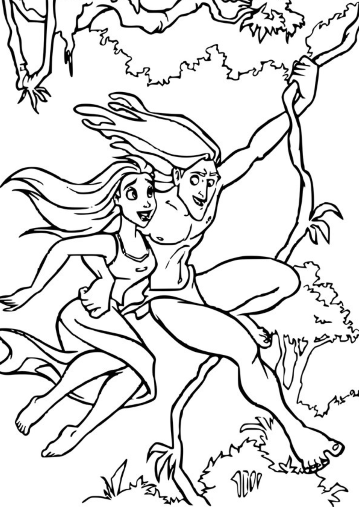 Desenho para Colorir Tarzan