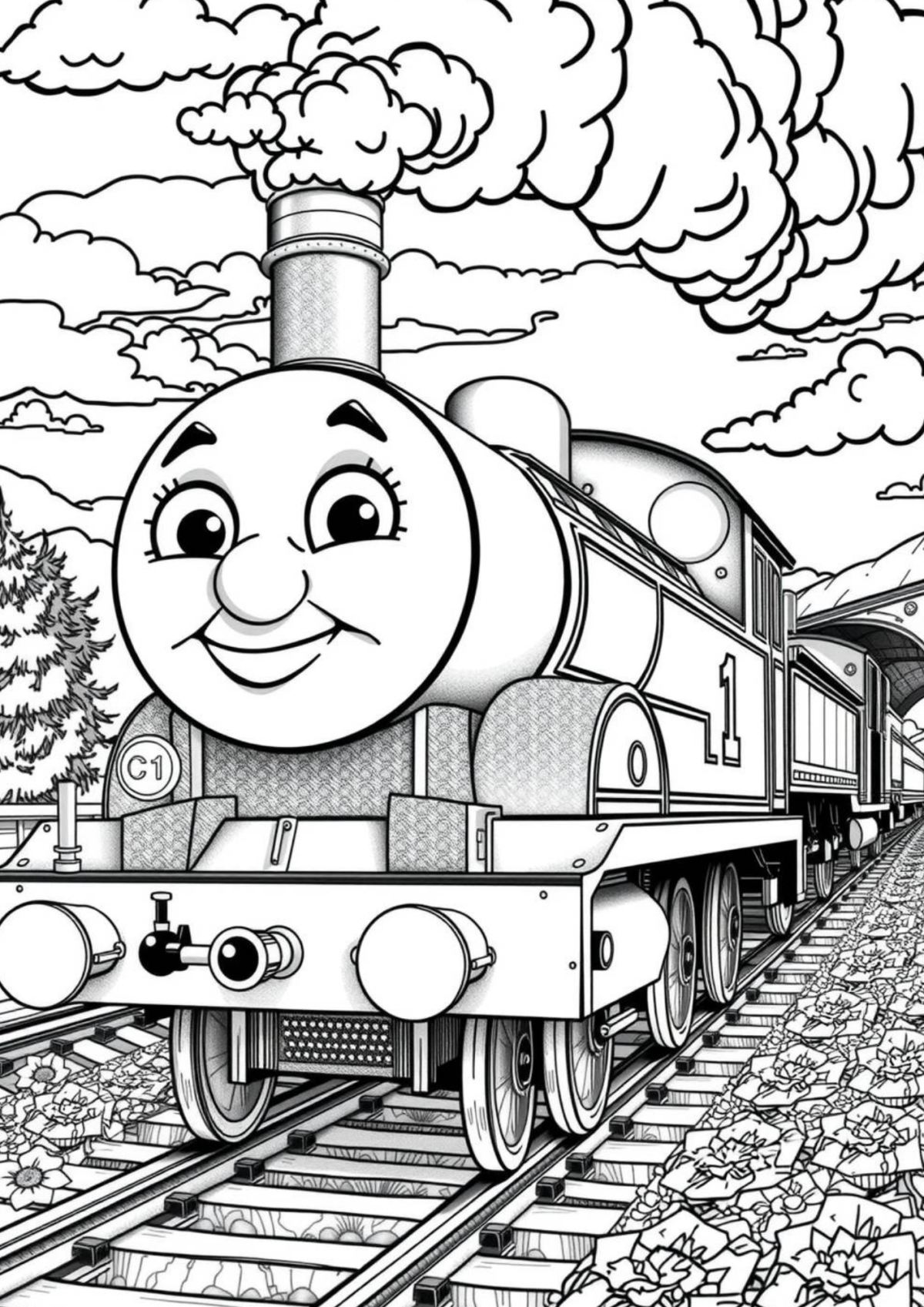 Desenho para Colorir Thomas e seus Amigos