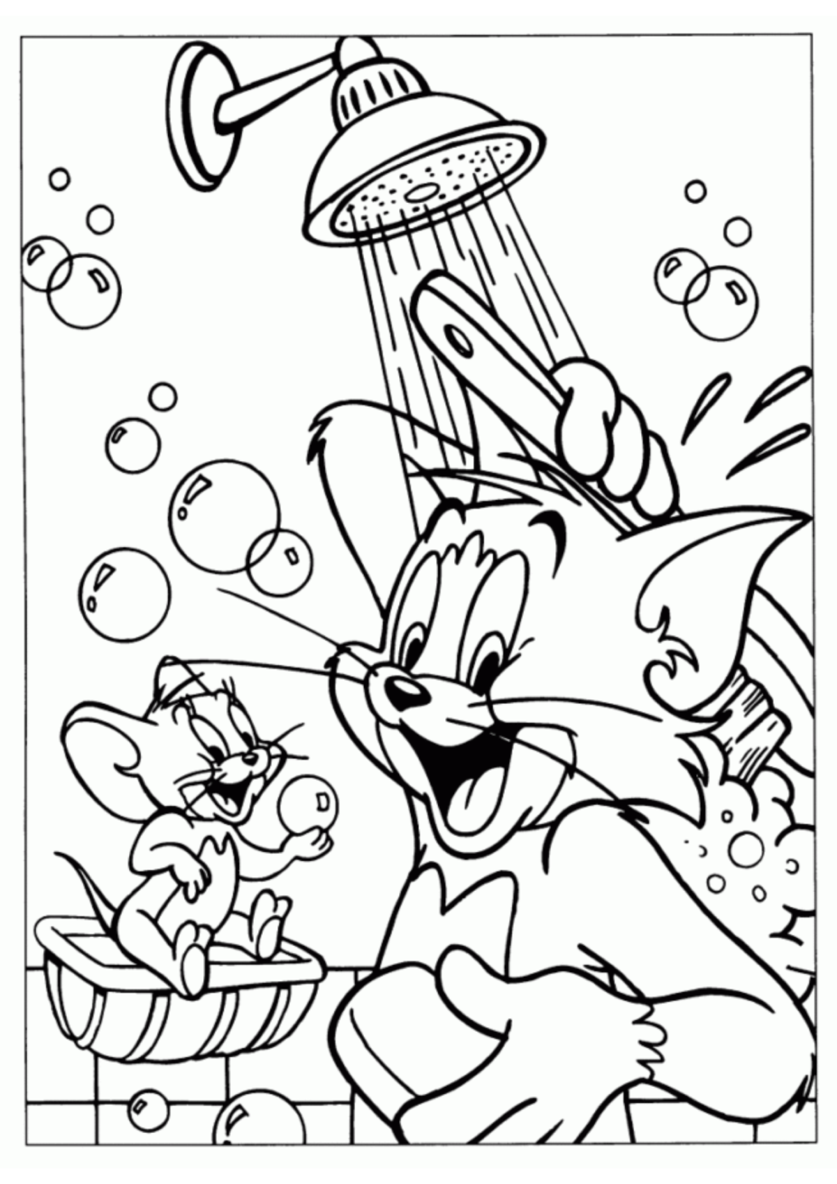 Desenho para Colorir Tom e Jerry