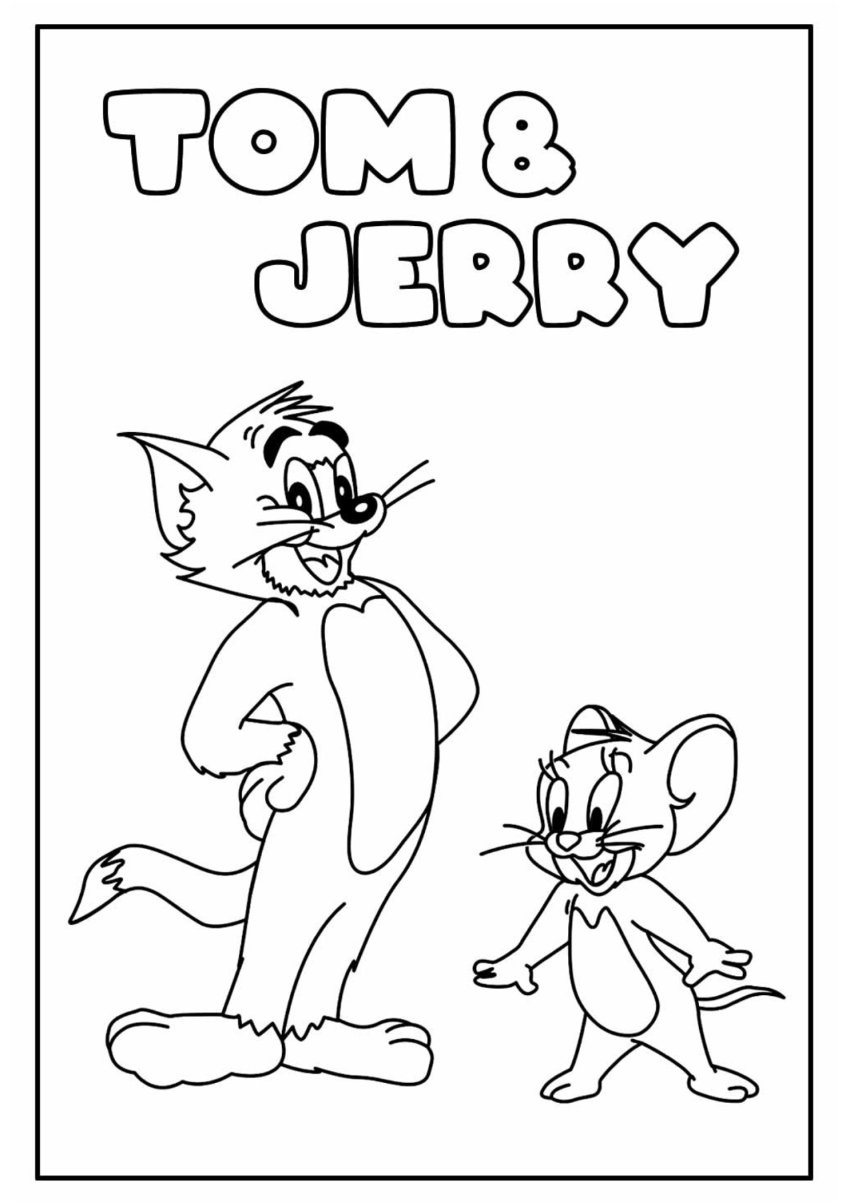 Desenho para Colorir Tom e Jerry
