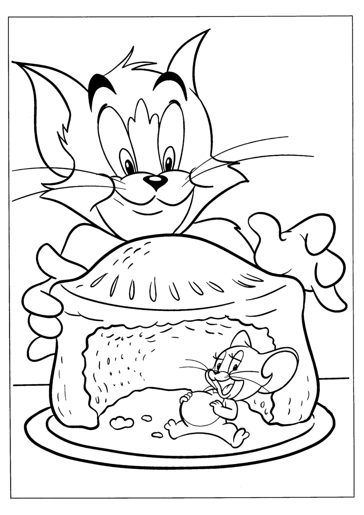 Desenho para Colorir Tom e Jerry