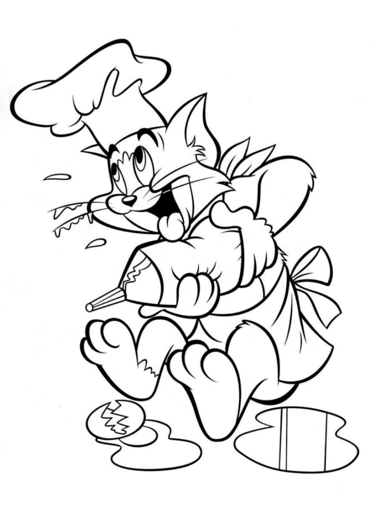 Desenho para Colorir Tom e Jerry