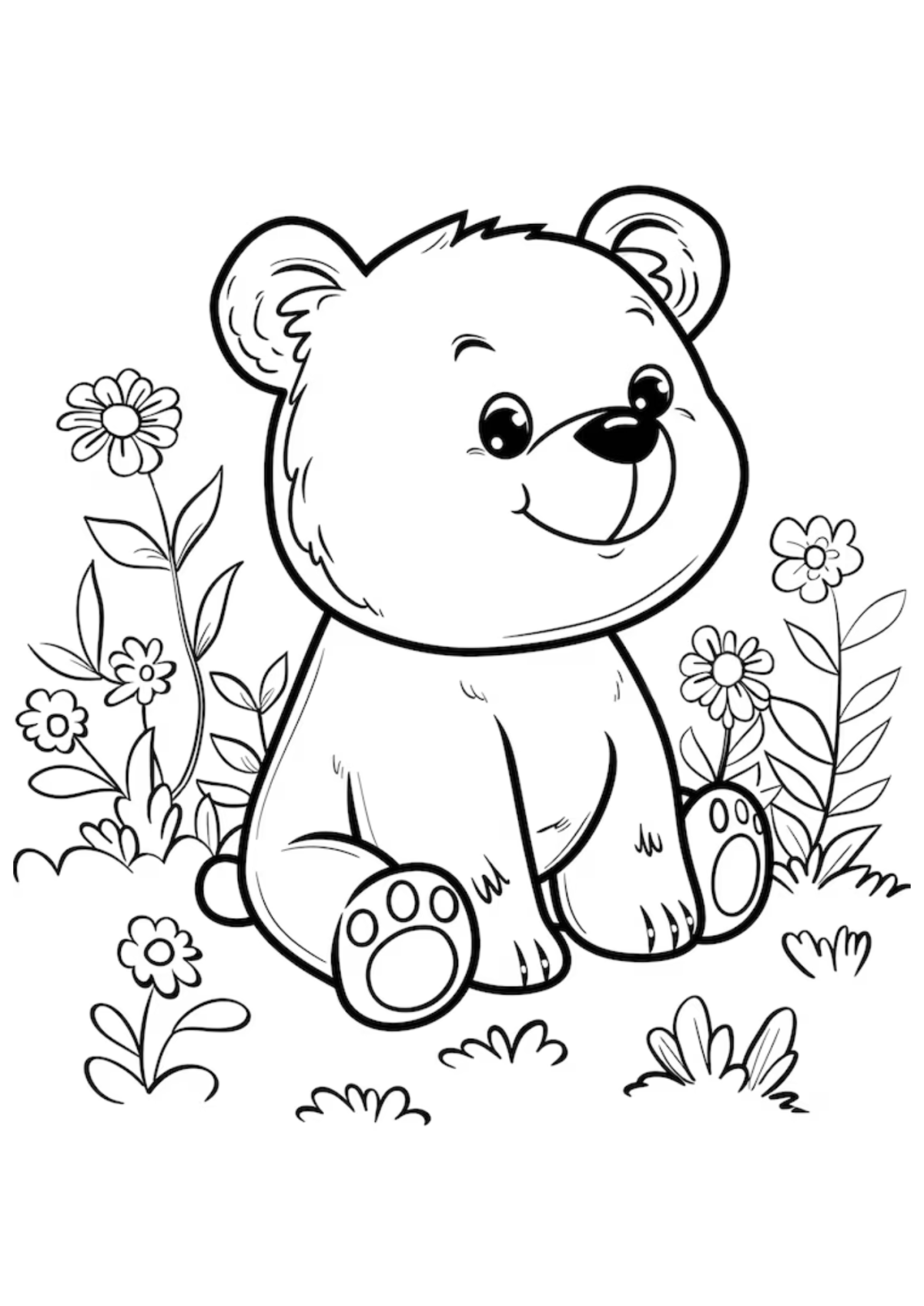 Desenho para Colorir Urso