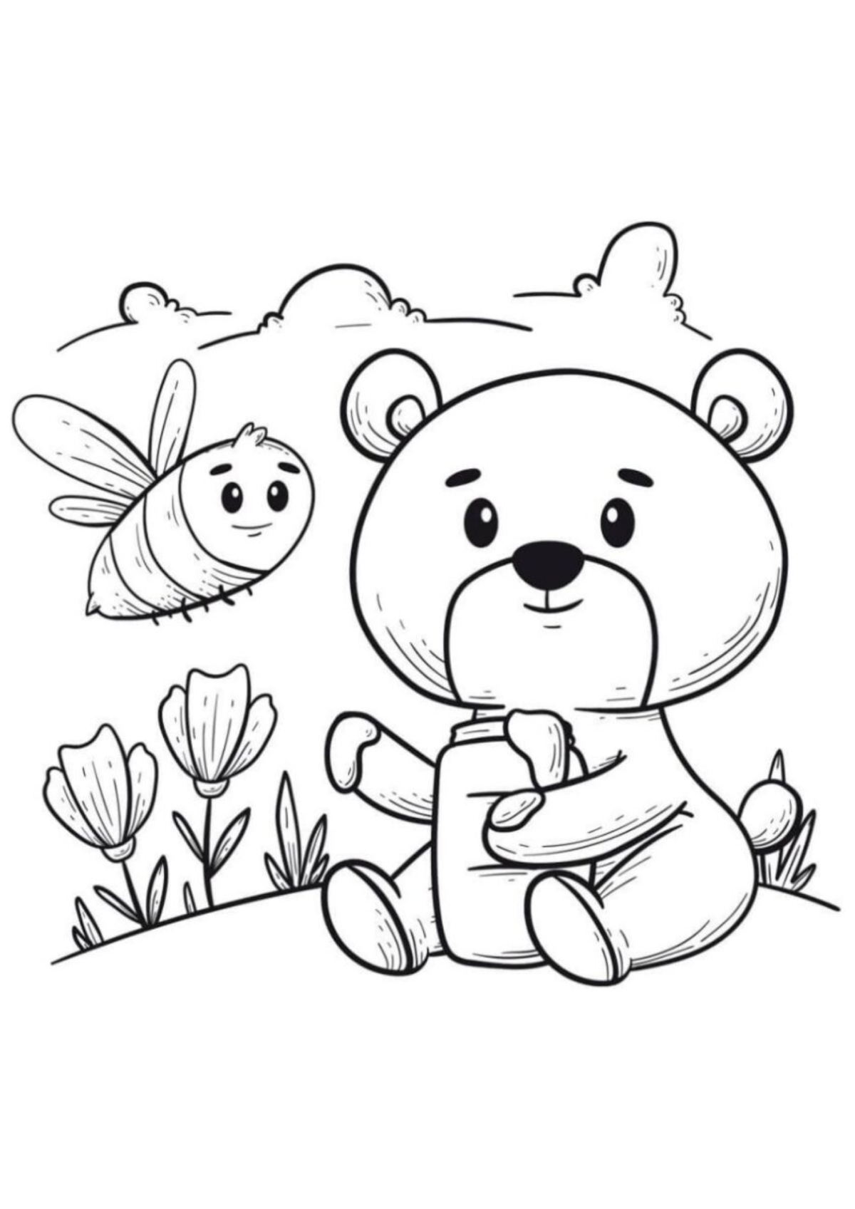 Desenho para Colorir Urso