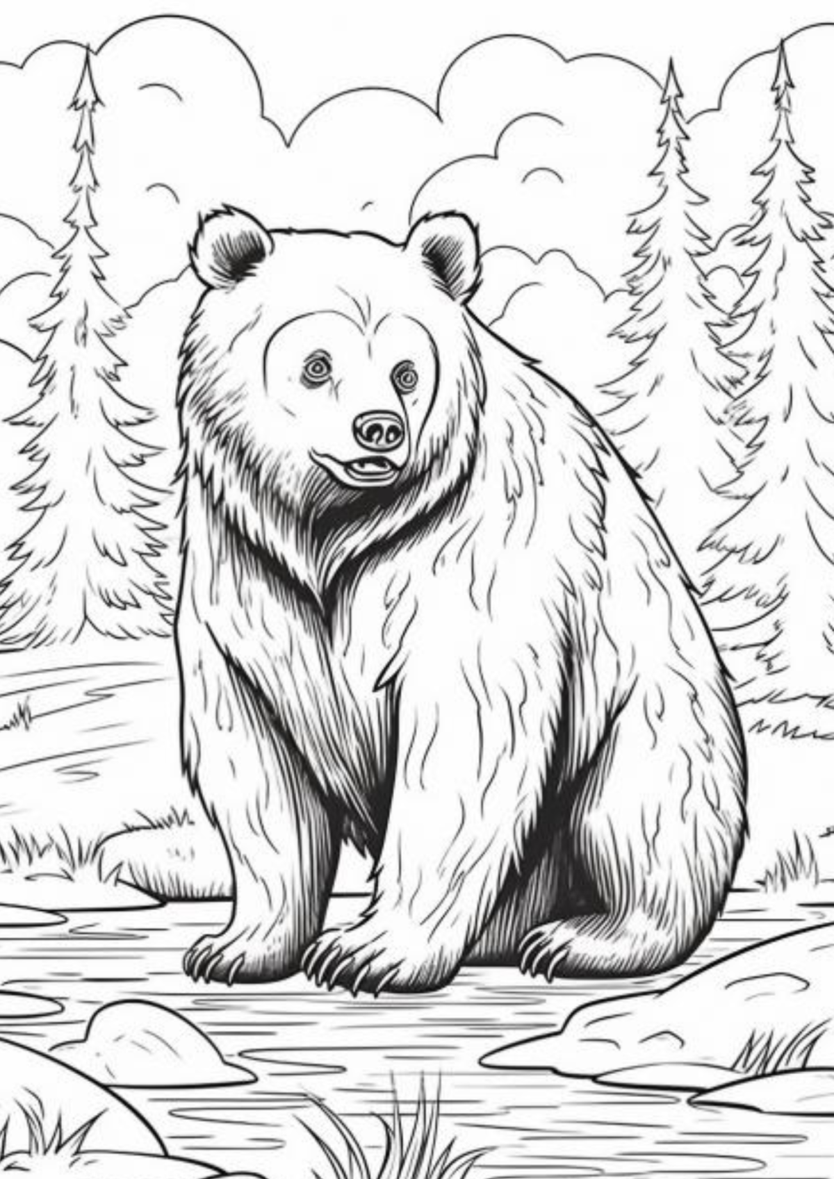 Desenho para Colorir Urso