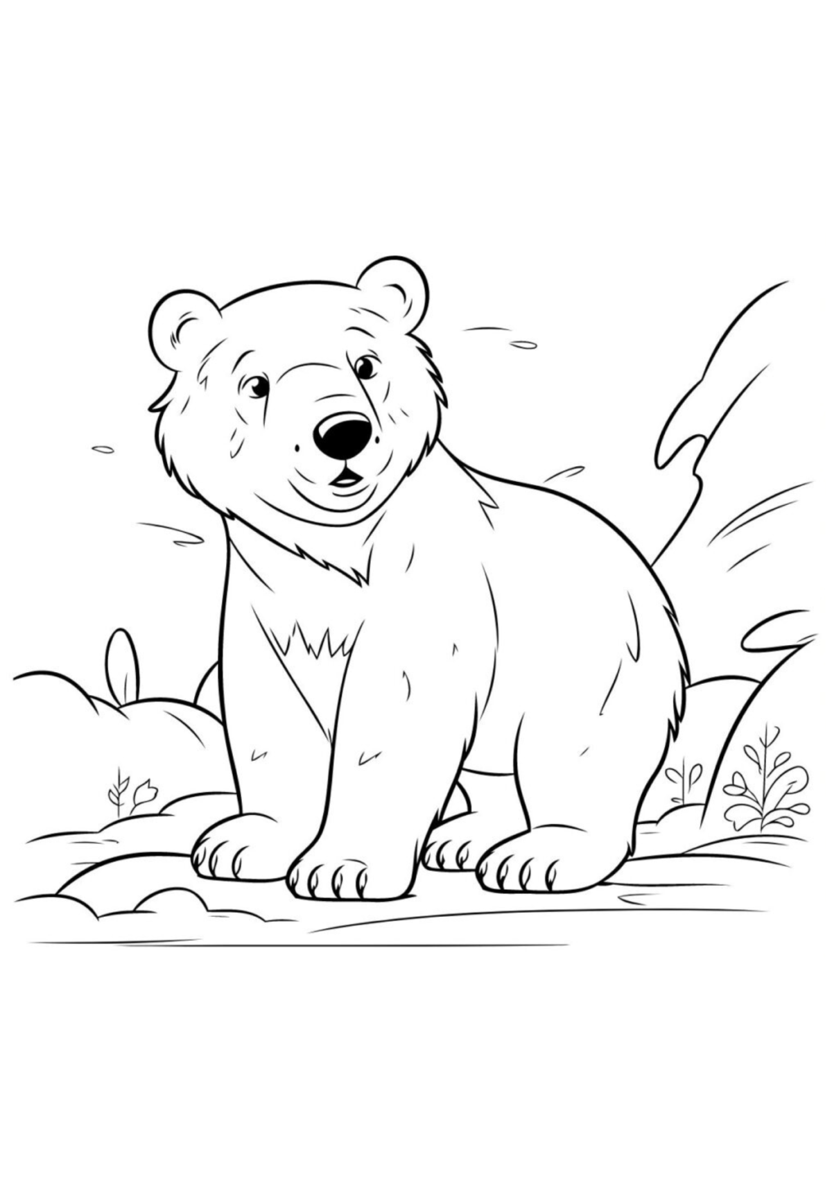 Desenho para Colorir Urso
