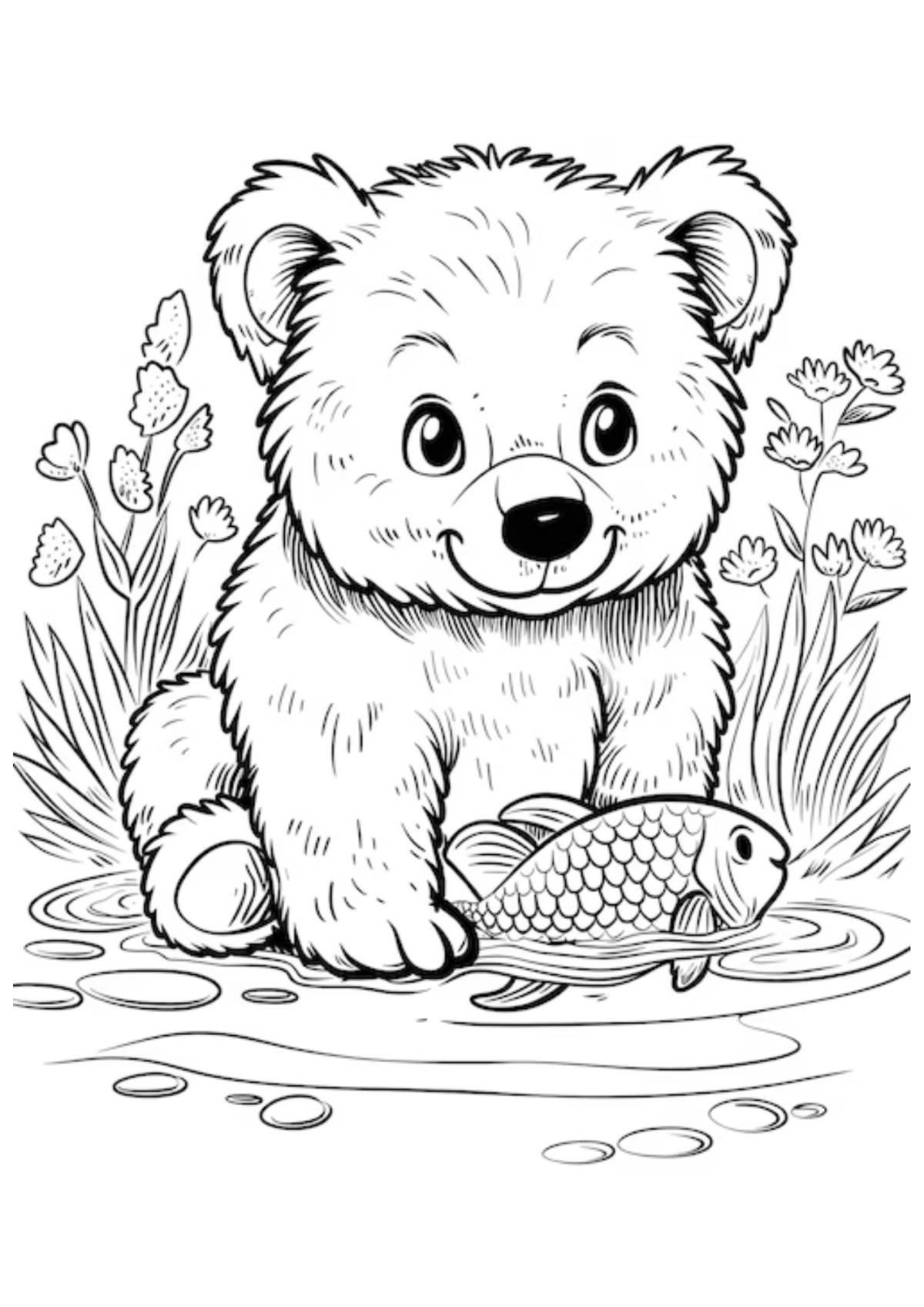 Desenho para Colorir Urso