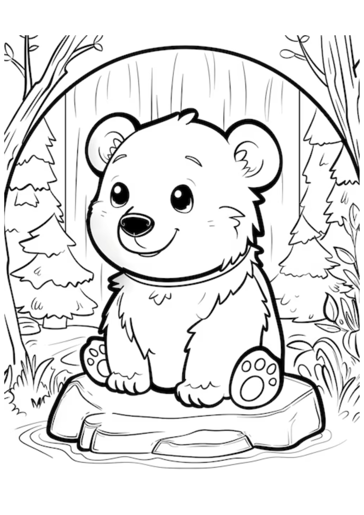 Desenho para Colorir Urso