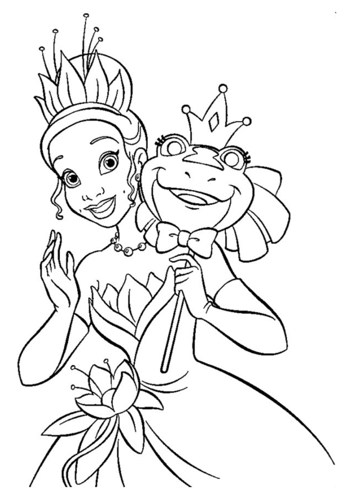 Desenho para Colorir A Princesa e o Sapo
