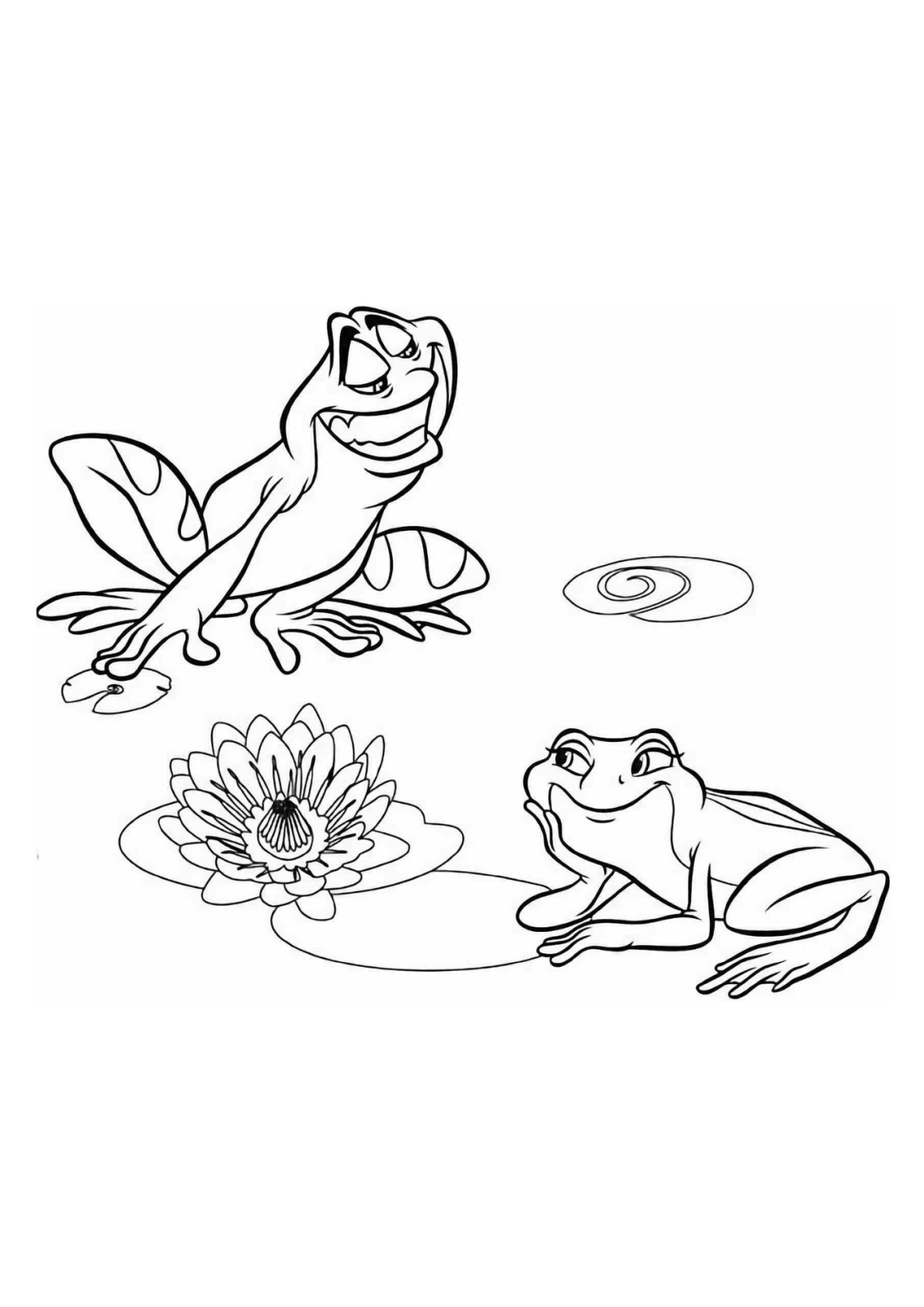Desenho para Colorir A Princesa e o Sapo