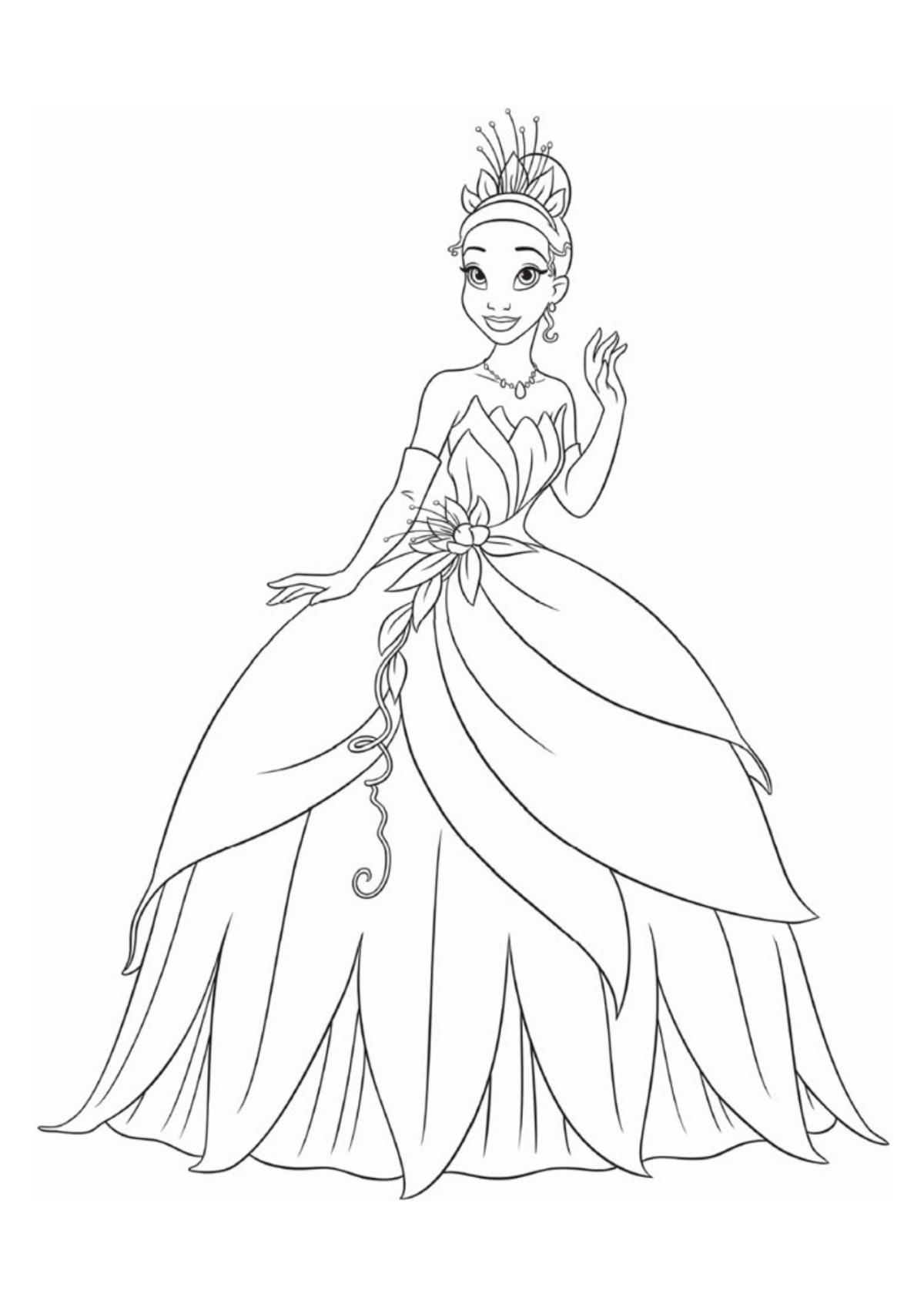 Desenho para Colorir A Princesa e o Sapo