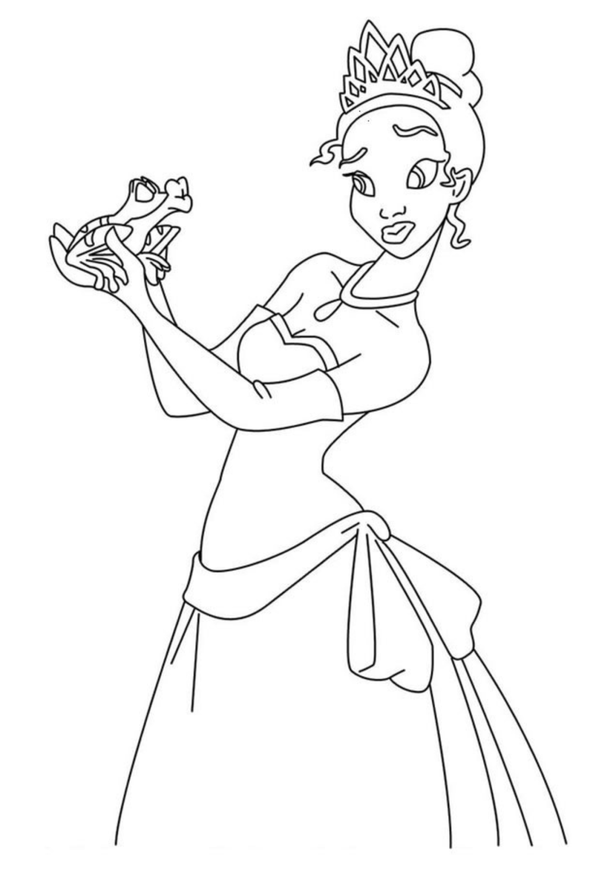 Desenho para Colorir A Princesa e o Sapo